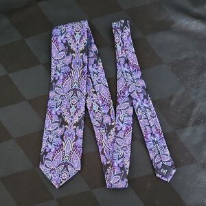 Paul Fredrick Purple Paisley Silk Tie